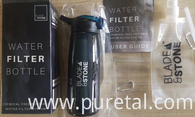 500ml personal portable custom logo individual water purifier drink customwater bottle with alkaline filter